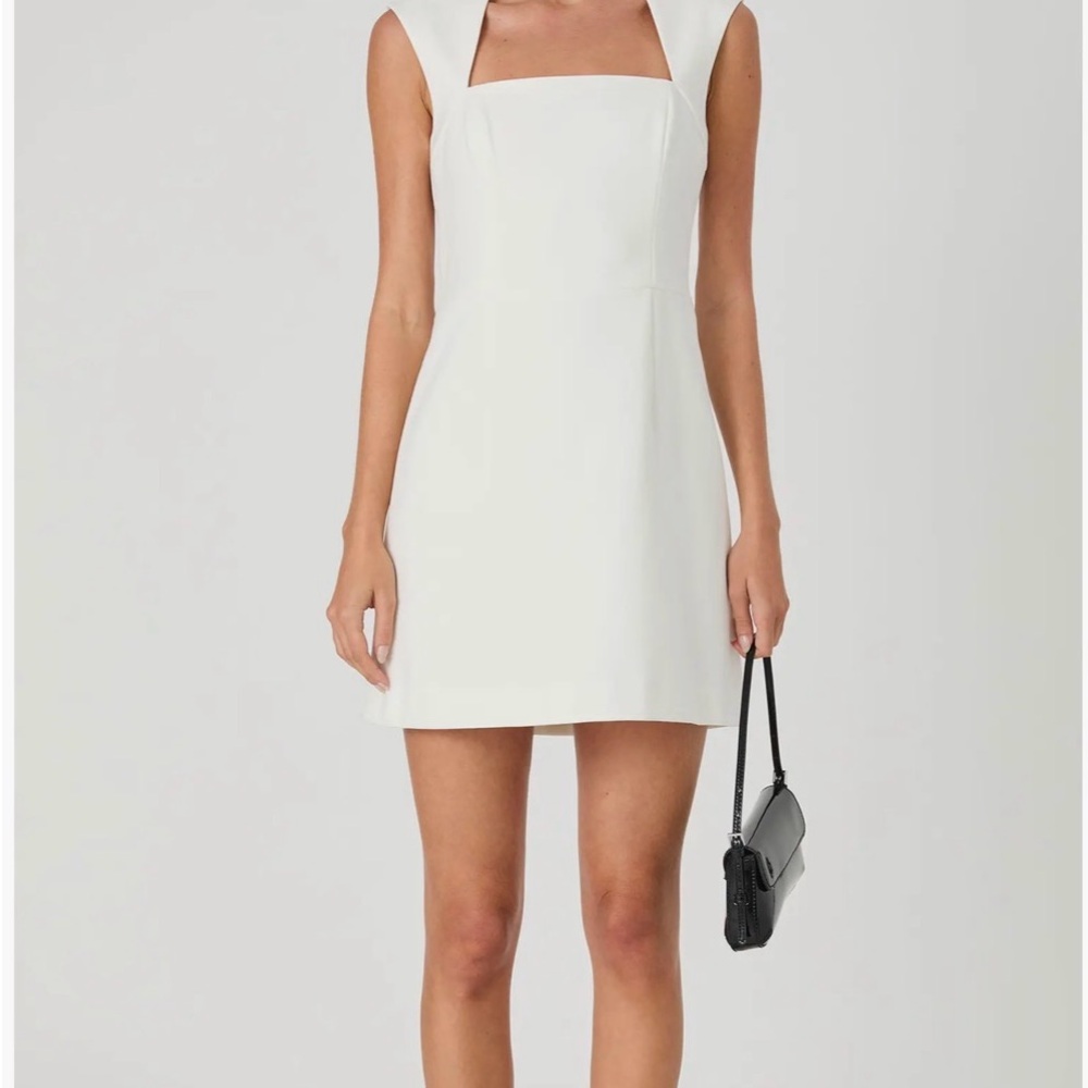 White Square-Neck Mini Dress